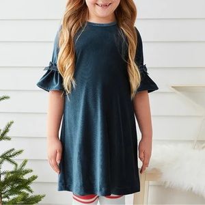 Size 10 Matilda Jane Party in Blue Velour Dress. Worn once. Like new condition.